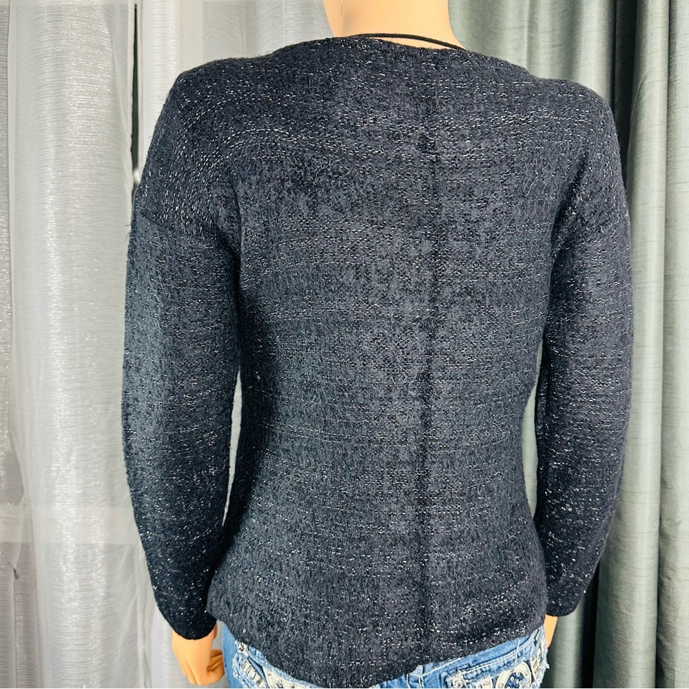 Basic+ Black Cute Sweater With Silver Tinsels, Si… - image 5